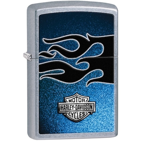 Zippo 2024 Zippo Custom 207 Hd W/Blue Flame Background Street Chrome Old 28822 ZIP-207CI015365
